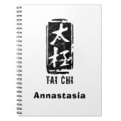 Tai Chi in Chinees Logo met zwarte en witte zegel Notitieboek (Voorkant)