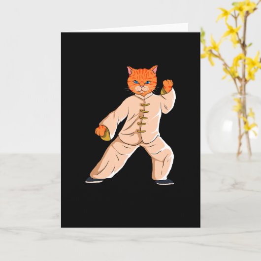 Tai Chi Instructor Tai Chi Cat Kaart (Gele Bloem)