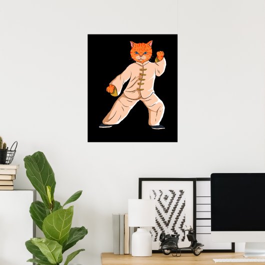Tai Chi Instructor Tai Chi Cat Poster (Thuiskantoor)