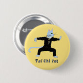 Tai chi kat marshal kunsten cadeau ronde button 5,7 cm (Voorkant /achterkant)