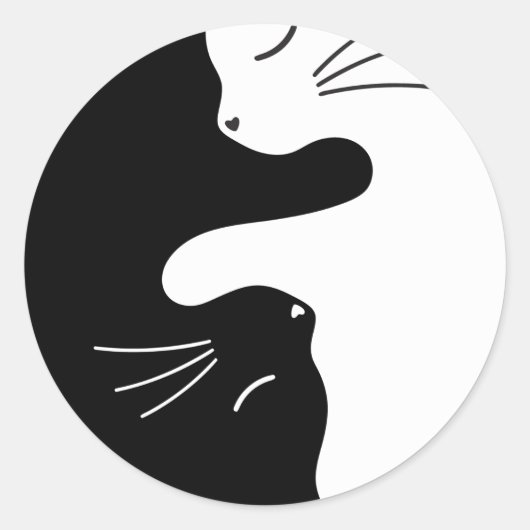 Tai Chi Kat Zen Meester Kitty Balans Ronde Sticker (Voorkant)