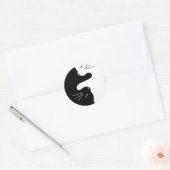 Tai Chi Kat Zen Meester Kitty Balans Ronde Sticker (Envelop)