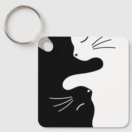 Tai Chi Kat Zen Meester Kitty Balans Sleutelhanger (Voorkant)