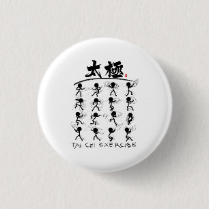 Tai Chi kung fu(功夫) Ronde Button 3,2 Cm