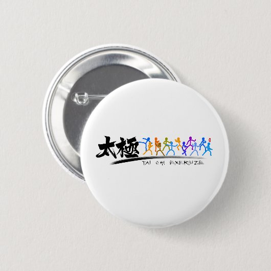 Tai Chi kung fu(功夫) Ronde Button 5,7 Cm (Voorkant /achterkant)