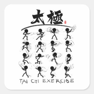 Tai Chi kung fu(功夫) Vierkante Sticker