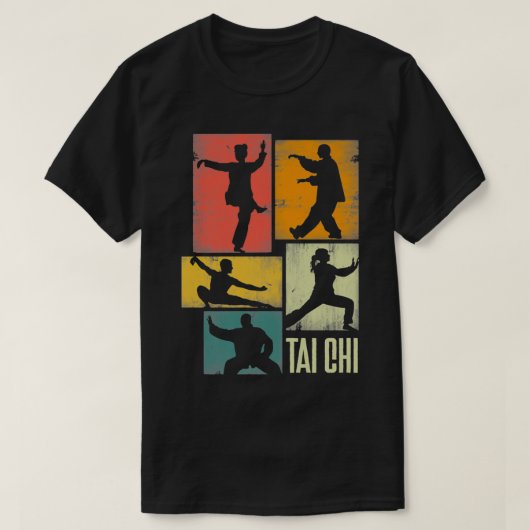 Tai Chi Martial Art Shadowboxer Silhouettes T-shirt (Design voorkant)