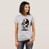 Tai Chi Meester Tabby Kat Yin Yang T-shirt (Voorkant volledig)