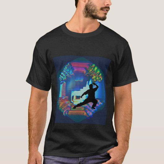 Tai Chi met Abstract Yin Yang Design T-shirt (Voorkant)