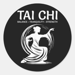 Tai Chi Qigong Kraan Martial Arts Yoga Meditatie Ronde Sticker