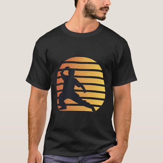 Tai Chi Retro 80s Style Sunset Martial Arts T-shirt (Voorkant)