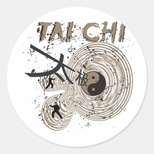 Tai Chi Ronde Sticker (Voorkant)