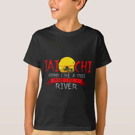 Tai Chi staat als een boombeweging als een rivier T-shirt (Voorkant)