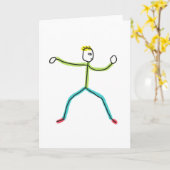 Tai Chi Stickman Kaart (Gele Bloem)