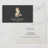 Tai Chi Symbol Yoga en Meditation Black Visitekaartje (Voorkant / Achterkant)