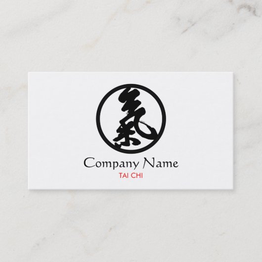 Tai Chi Symbol Yoga en Meditation White Visitekaartje (Voorkant)