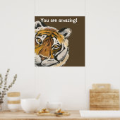 Tai Chi Tiger Amazing Face Sjabloon Poster (Keuken)