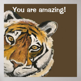 Tai Chi Tiger Amazing Face Sjabloon Poster