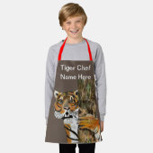 Tai Chi Tiger Chef (naam hier) Kinder Artsy Brown Schort (Gedragen)