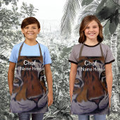 Tai Chi Tiger Chef (naam hier) Kinder Artsy Brown Schort