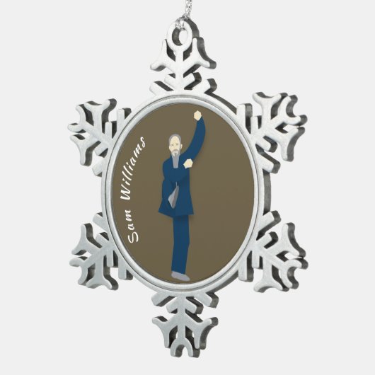 Tai Chi Tin Sneeuwvlok Ornament (Rechts)