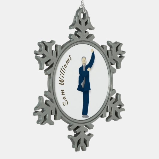 Tai Chi Tin Sneeuwvlok Ornament (Links)