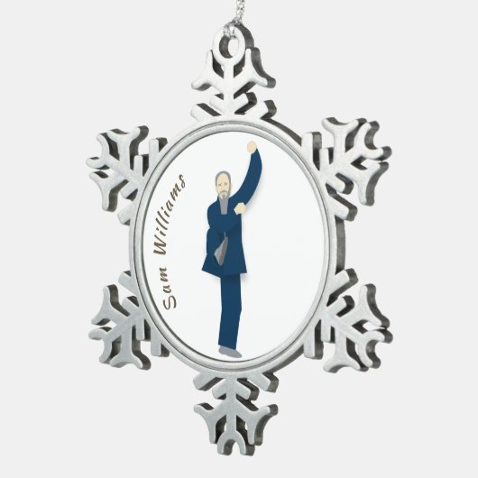 Tai Chi Tin Sneeuwvlok Ornament (Rechts)