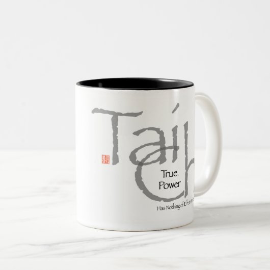Tai Chi 'True Power'-Mok Tweekleurige Koffiemok (Voorkant rechts)