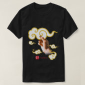 Tai Chi Wave Hands als wolken op lichtkleuren T-shirt (Design voorkant)