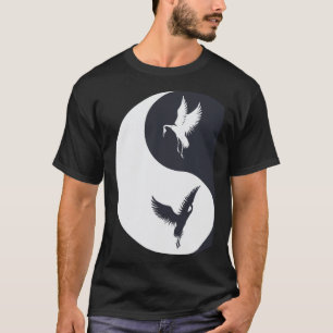 Tai Chi White Crane Yin Yang Qi Gong Chinese White T-shirt