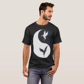 Tai Chi White Crane Yin Yang Qi Gong Chinese White T-shirt (Voorkant volledig)