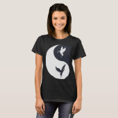 Tai Chi White Crane Yin Yang Qi Gong Chinese White T-shirt (Voorkant volledig)