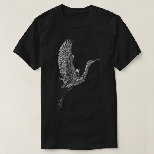 Tai Chi White Flying Crane Qi Gong Illustration T-shirt (Design voorkant)