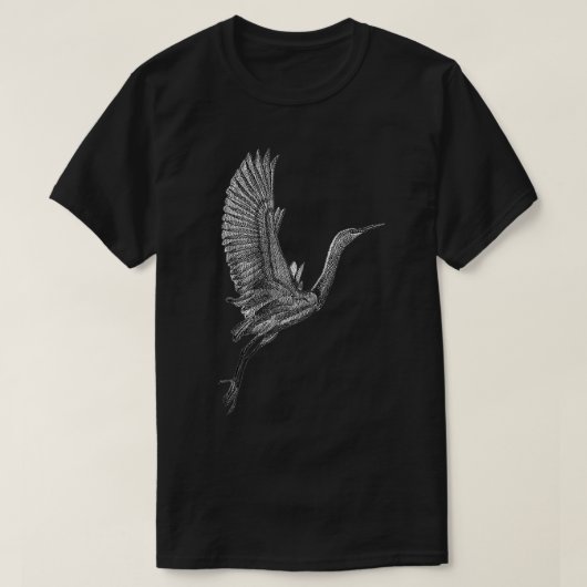 Tai Chi White Flying Crane Qi Gong Illustration T-shirt (Design voorkant)