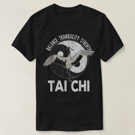 Tai Chi Yin Yang Crane Chinese Martial Arts Retro T-shirt (Design voorkant)