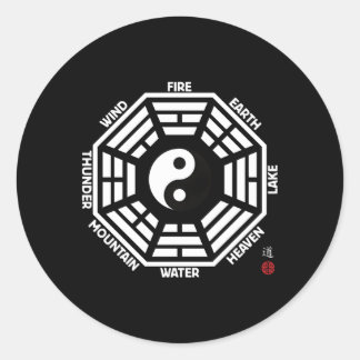 Tai Chi Yin Yang King Wen Bagua Ronde Sticker