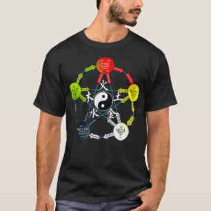 Tai Chi Yin Yang Vijf Chinese elementen T-shirt