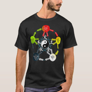 Tai Chi Yin Yang Vijf Chinese elementen T-shirt