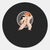 Tai Chi Ying Yang Tai Chi Cat Ronde Sticker (Voorkant)