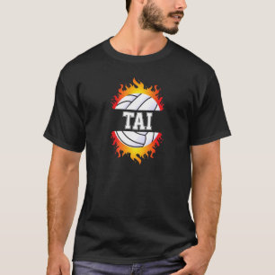 Tai Name Volleyball Player Girls Ball and Net Spor T-shirt