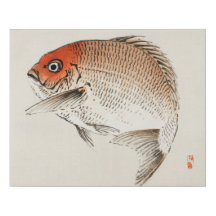 Tai (Rode Seabream) vis van Kōno Bairei