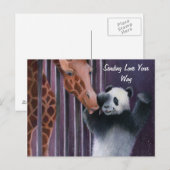 Tai Shan krijgt een kus van Miss Sniffy Briefkaart (Voorkant / Achterkant)