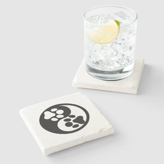 Taichi Paws Stenen Onderzetter (Zijkant)