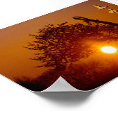 Taichi (taiji), arbre cerisier soleil couchant poster (Hoek)