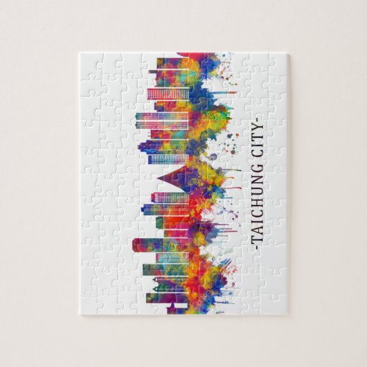 Taichung City Taiwan Skyline Legpuzzel (Verticaal)