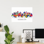 Taichung City Taiwan Skyline Poster (Thuiskantoor)