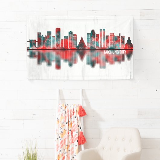 Taichung City Taiwan Skyline Spandoek (Insitu)