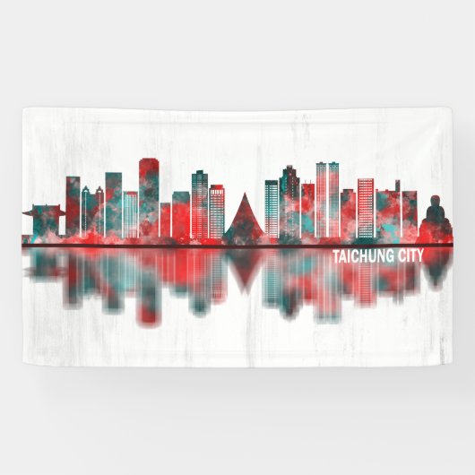 Taichung City Taiwan Skyline Spandoek (Horizontaal)