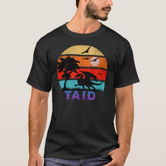 Taid Retro Sunset Dragon Grootvader T-shirt (Voorkant)