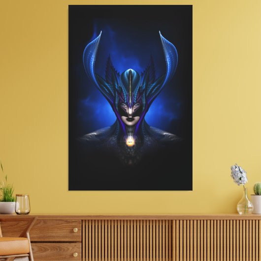 Taidushan Sai Shadow Blauw RB BLK Canvas Print (Insitu (Woonkamer))